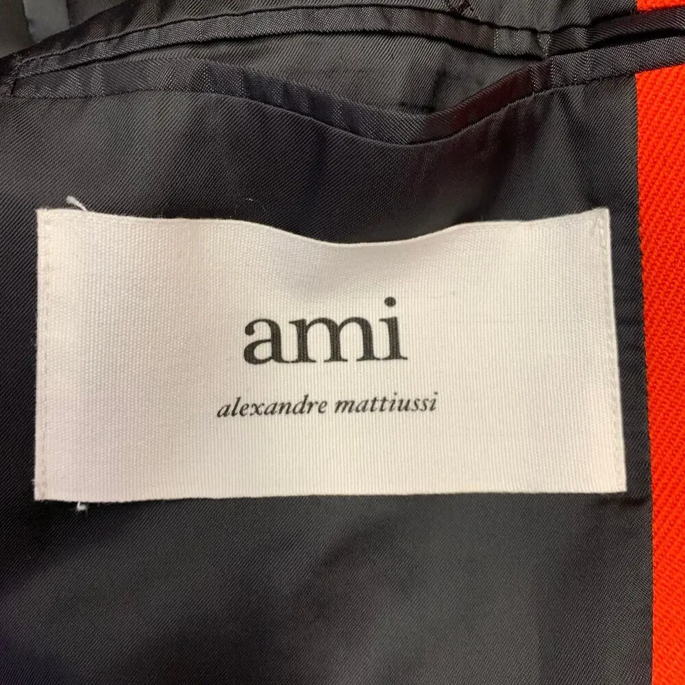 AMI by ALEXANDRE MATTIUSSI Size 38 Orange Textured Twill Coat